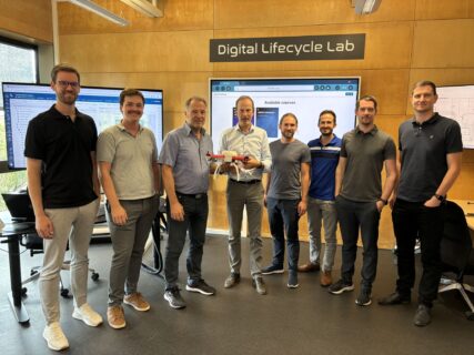 v.l.n.r. Philipp Kranabitl, Fabian Wilking, Prof. Dr. Sandro Wartzack, Prof. Dr. Hannes Hick, Dr. Stefan Götz, Clemens Faustmann, Stefan Kollegger, Dr. Matthias Bajzek